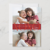 バジェットモダンレッドXOXO写真バレンタインデー シーズンカード (正面)