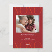 バジェットモダンレッドXOXO写真バレンタインデー シーズンカード (裏面)