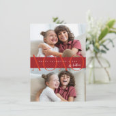 バジェットモダンレッドXOXO写真バレンタインデー シーズンカード (スタンド正面)