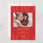 バジェットモダンレッドXOXO写真バレンタインデー シーズンカード (裏面)