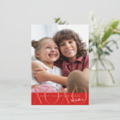 バジェットモダンレッドXOXO写真バレンタインデー シーズンカード (スタンド正面)