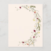 バジェットモダンワイルドフラワーブライダルシャワー招待 (裏面)