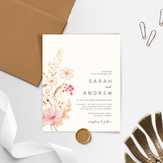 バジェットモダンワイルドフラワーボタニカル庭園の結婚式