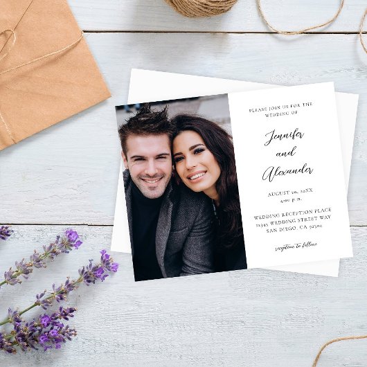 バジェットモダン側エレガント写真結婚書道