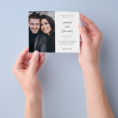 バジェットモダン側エレガント写真結婚書道 チラシ (手)