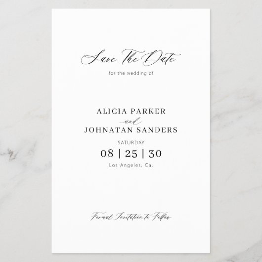 バジェットモダン写真エレガントな結婚式の日付を保存 チラシ (裏面)