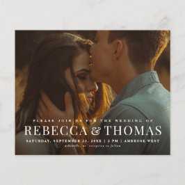 バジェットモダン写真エレガント結婚式招待状