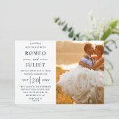 バジェットモダン写真エレガント結婚式招待状 招待状 (スタンド正面)