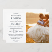 バジェットモダン写真エレガント結婚式招待状 招待状 (正面/裏面)