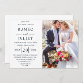 バジェットモダン写真エレガント結婚式招待状 招待状 (正面/裏面)