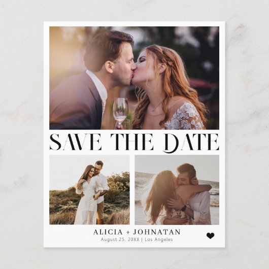 バジェットモダン写真シンプルの結婚式の日付を保存 チラシ (正面)