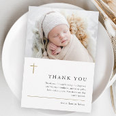 バジェットモダン写真ミニマルバプテスマサンキューカード