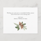 バジェットモダン写真メリークリスマスグリーティングカード ポストカード (裏面)