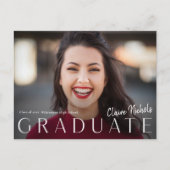 バジェットモダン写真卒業パーティー招待状 ポストカード (正面)
