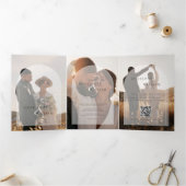 バジェットモダン写真数々のRSVP詳細結婚 三つ折り招待状 (内部)