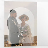 バジェットモダン写真数々のRSVP詳細結婚 三つ折り招待状 (内部最初)