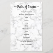 バジェットモダン大理石記念葬式プログラム (裏面)