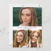 バジェットモダン書道シンプル写真卒業 案内状 (裏面)