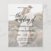 バジェットモダン書道写真結婚式招待状 (正面)