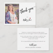 バジェットモダン赤ちゃんシャワ感謝していースキプト ノートカード (正面/裏面)