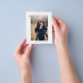 バジェットモダン金ゴールドメリークリスマスホワイトカード チラシ (手)