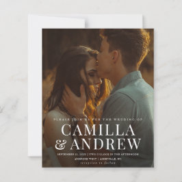 バジェットモダン2フォトエレガントウェディング招待状