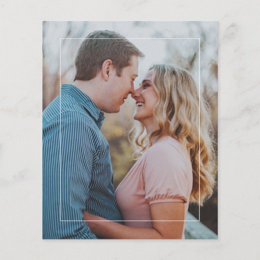 バジェットモダン2枚の写真オーバーレイ結婚式招待状 チラシ (裏面)