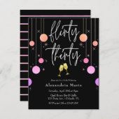 バジェットモダン・スパークル気のあるそぶりをした「Thirty」誕生日 招待状 (正面/裏面)