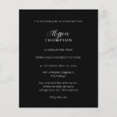 バジェットモダンGRAD写真卒業 – 黒 チラシ (裏面)