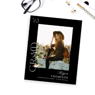 バジェットモダンGRAD写真卒業 – 黒 チラシ
