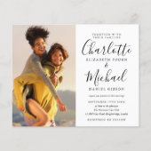 バジェットモノクロ写真結婚式招待状 (正面)