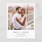 バジェットモノクロ結婚式招待状 (裏面)