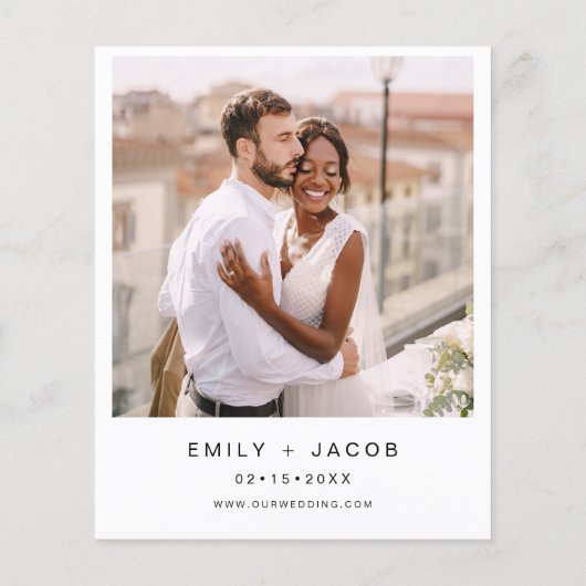 バジェットモノクロ結婚式招待状 (裏面)