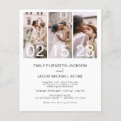 バジェットモノクロ結婚式招待状 (正面)