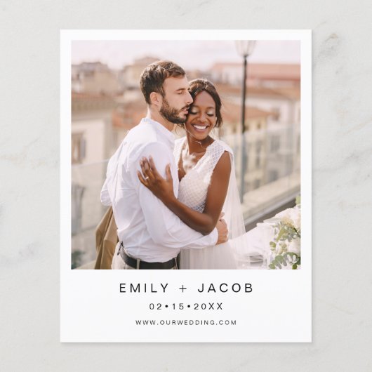 バジェットモノクロ結婚式招待状 (裏面)