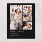 バジェットモノクロ結婚式招待状 (正面)