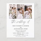 バジェットモノクロ結婚式招待状 チラシ (正面)