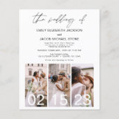 バジェットモノクロ結婚式招待状 チラシ (正面)