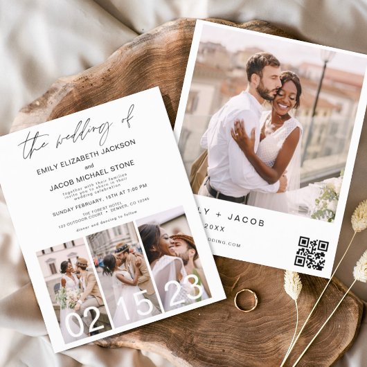 バジェットモノクロ結婚式招待状 チラシ