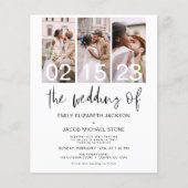 バジェットモノクロ結婚式招待状 チラシ (正面)