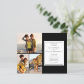 バジェットモノクロ4枚の写真結婚式招待状 (スタンド正面)