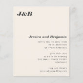 バジェットモノグラムアイボリー写真結婚式招待状 (正面)