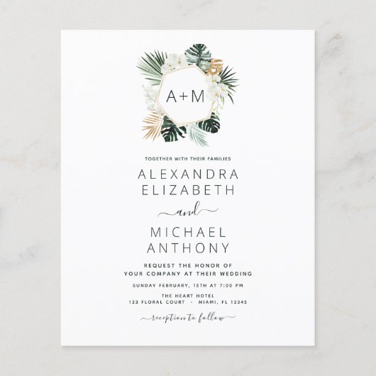 バジェットモノグラムトロピカルエメラルドグリーン結婚ズ (正面)