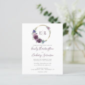 バジェットモノグラムパープルリース結婚式招待状 (スタンド正面)