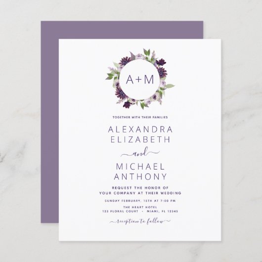 バジェットモノグラムフローラダスティパープル結婚ズ (正面/裏面)