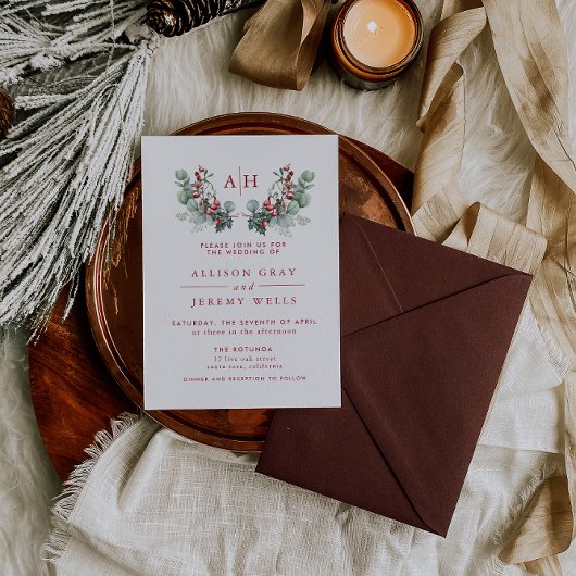 バジェットモノグラムフローラ結婚式招待状フライヤー