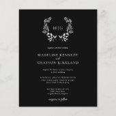 バジェットモノグラムフローラ結婚式招待状 (正面)