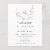 バジェットモノグラムフローラ結婚式招待状 チラシ (正面)