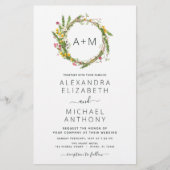 バジェットモノグラムワイルドフラワーエメラルドグリーン結婚ズ (正面)