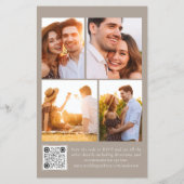 バジェットモノグラム結婚式招待状 | Taupe QRコード (裏面)